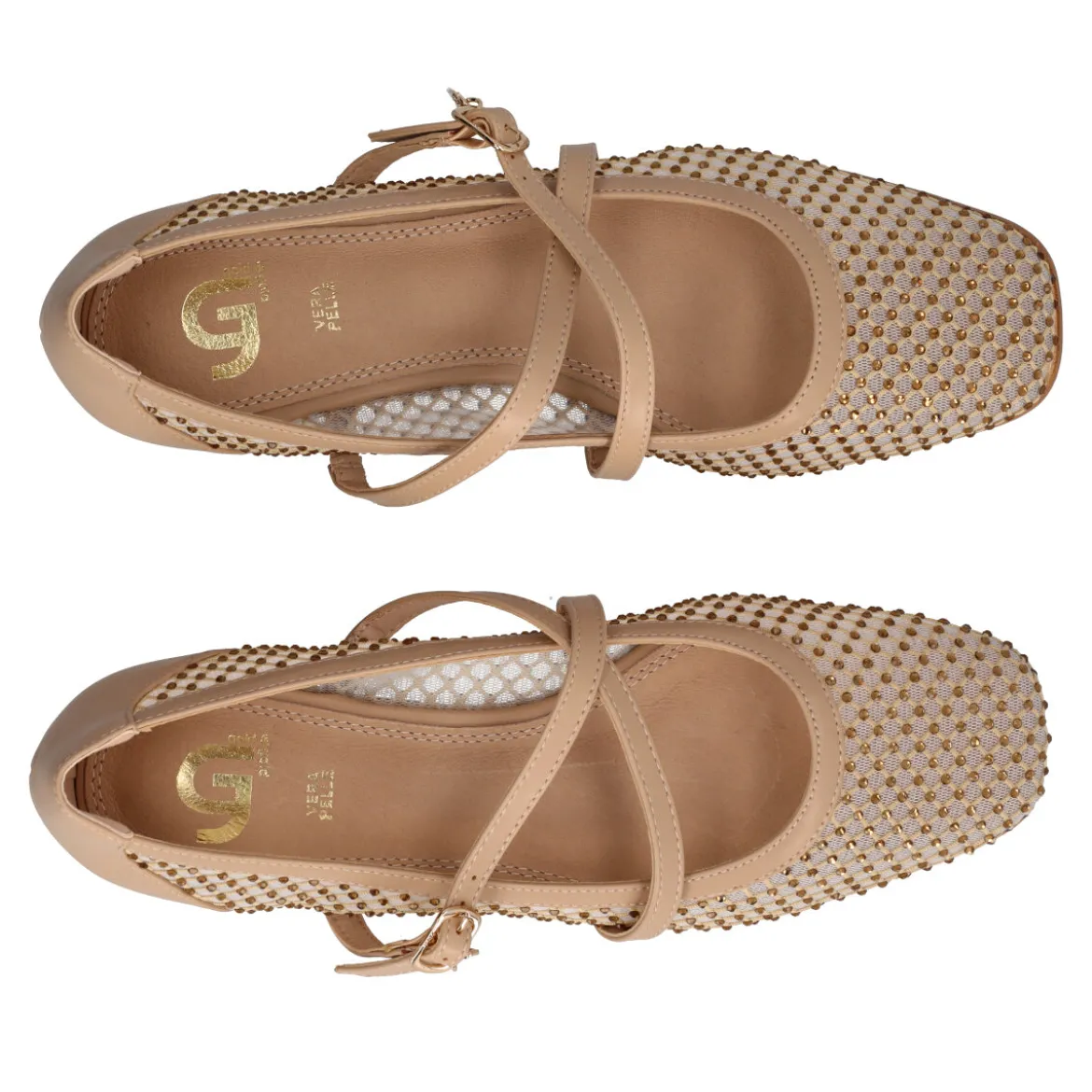 Ballerine Donna beige e Oro