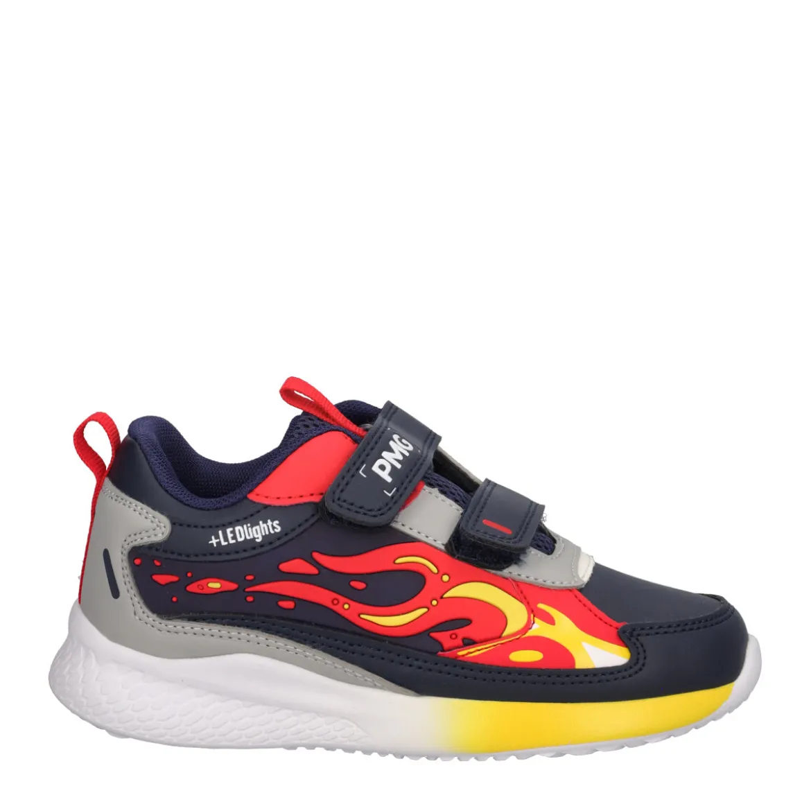 B&G INFINITY LIGHT Sneakers Bambino Nere e Rosse con Luci