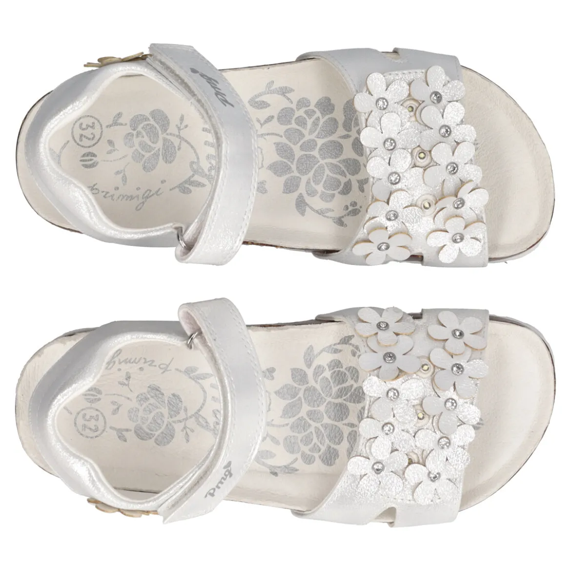 BIO SAND LIGHT Sandali bambina Bianchi con Fiori
