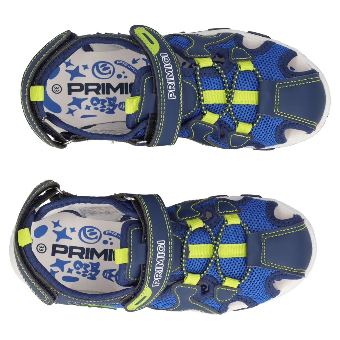 BREEZY BEACH SA Sandali Bambino Blu e Giallo Fluo
