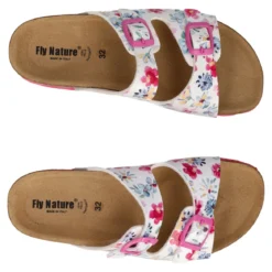 Ciabatte Bambina Bianche con Fiori Colorati
