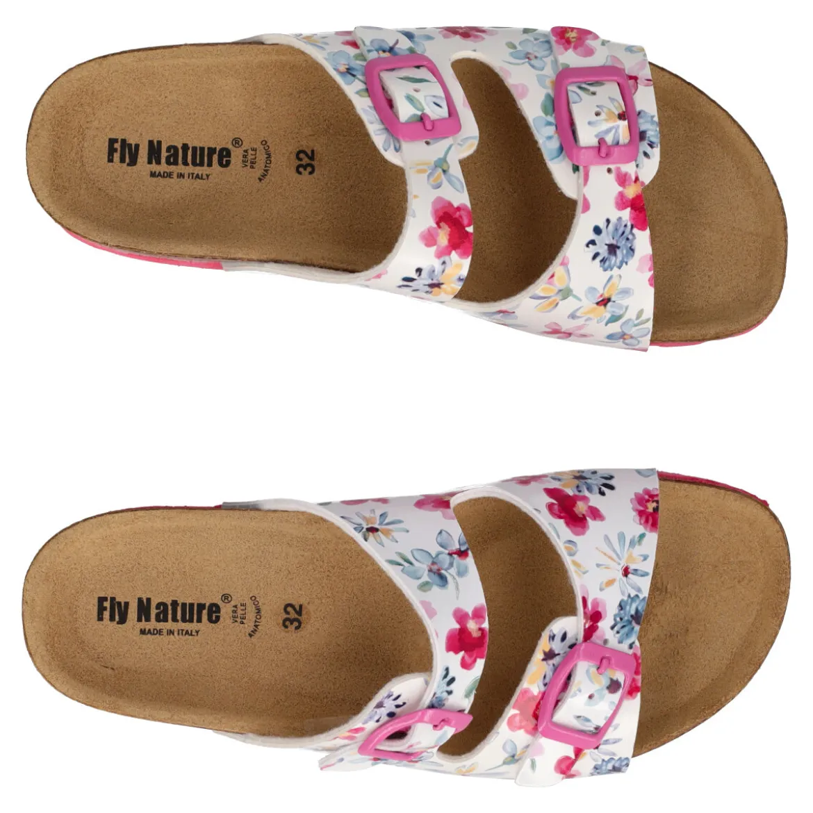 Ciabatte Bambina Bianche con Fiori Colorati
