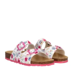 Ciabatte Bambina Bianche con Fiori Colorati