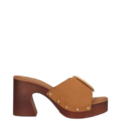 Ciabatte con Tacco Donna Beige
