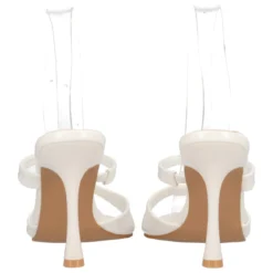 Ciabatte con Tacco Donna Bianche in Vernice