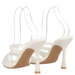 Ciabatte con Tacco Donna Bianche in Vernice