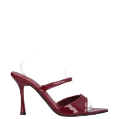 Ciabatte con Tacco Donna Bordeaux in Vernice
