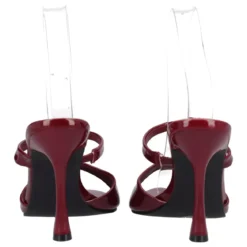 Ciabatte con Tacco Donna Bordeaux in Vernice