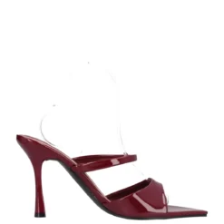 Ciabatte con Tacco Donna Bordeaux in Vernice