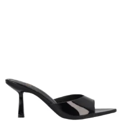 Ciabatte con Tacco Donna Nere in Vernice