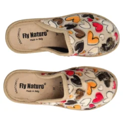 Ciabatte Donna Beige con Cuori Multicolori