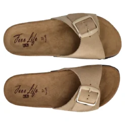 Ciabatte Donna Beige in Pelle
