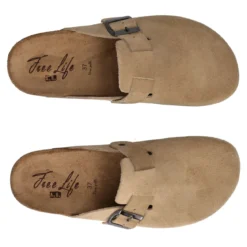 Ciabatte Donna Beige in Pelle
