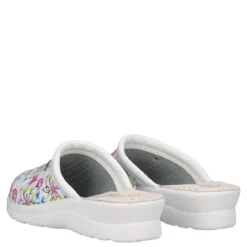 Ciabatte Donna Bianche con Fiori Multicolor
