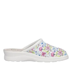 Ciabatte Donna Bianche con Fiori Multicolor