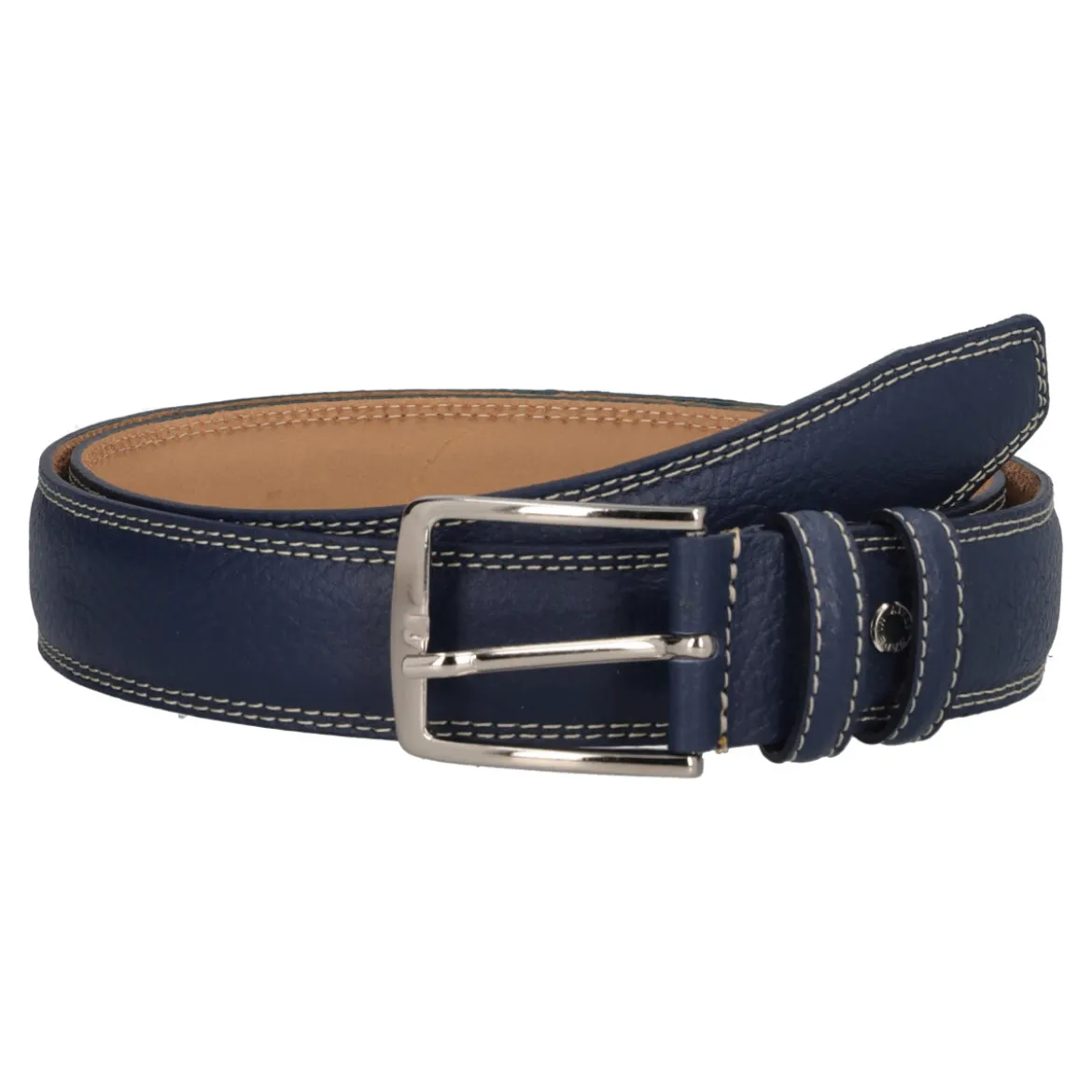 Cintura Uomo Blu Vitello