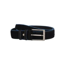 Cintura Uomo Camoscio Nera e Blu