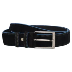 Cintura Uomo Camoscio Nera e Blu