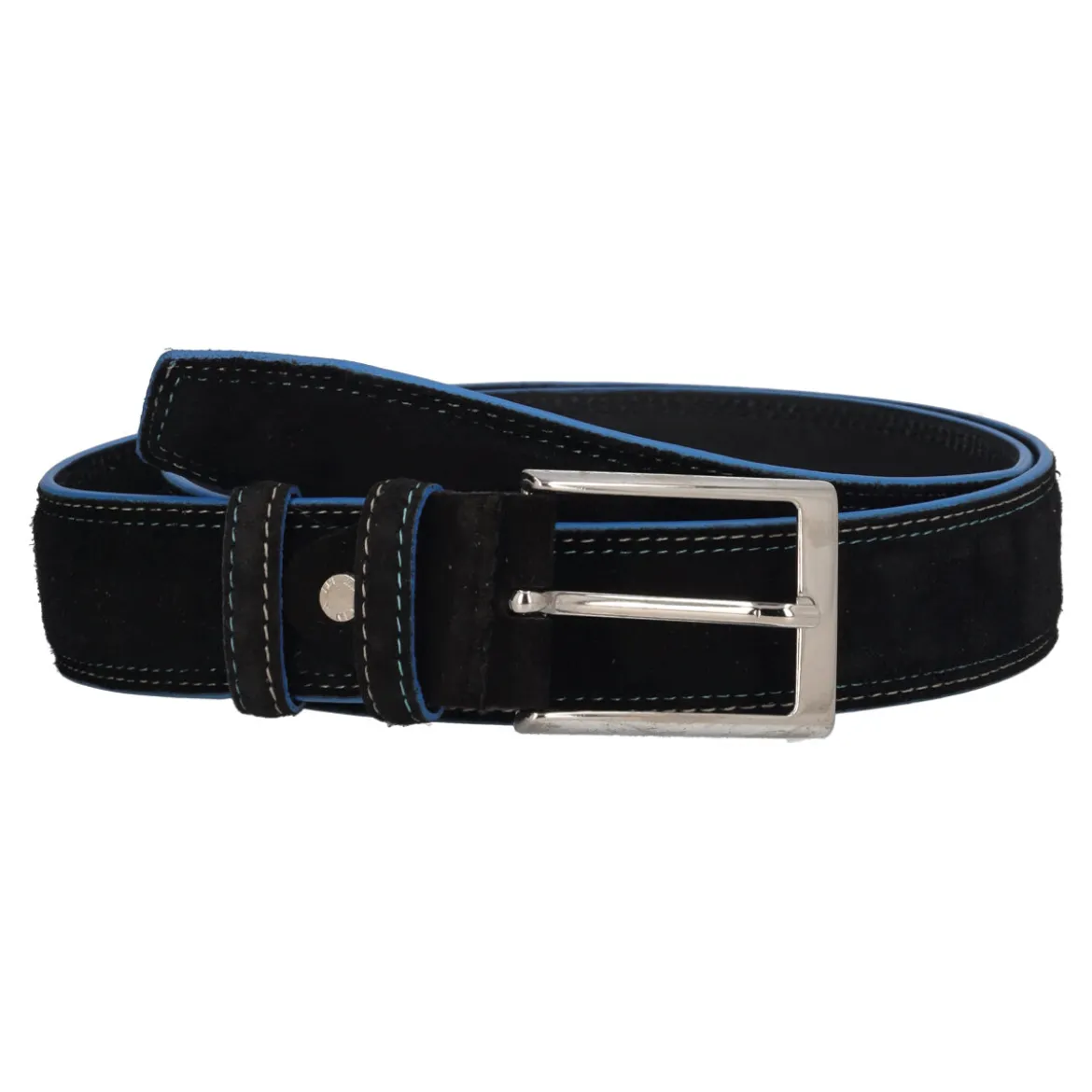 Cintura Uomo Camoscio Nera e Blu