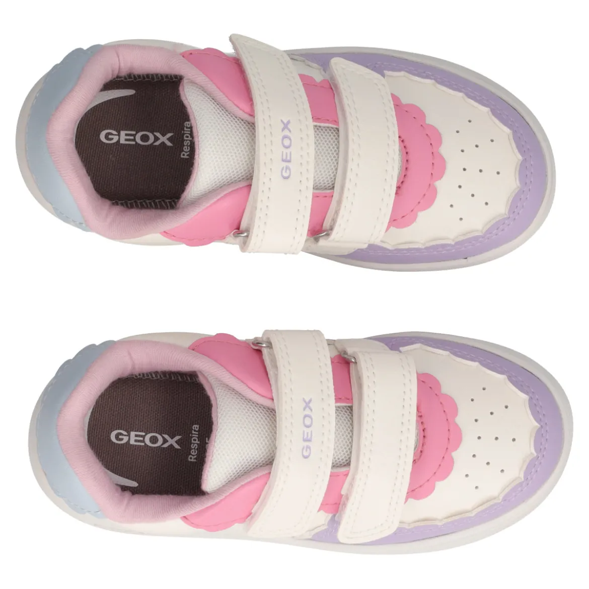ECLYPER Sneakers Bambina Bianche, Rosa e Lilla
