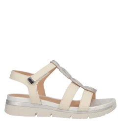 ELODY 27 Sandalo Donna Beige e Argento