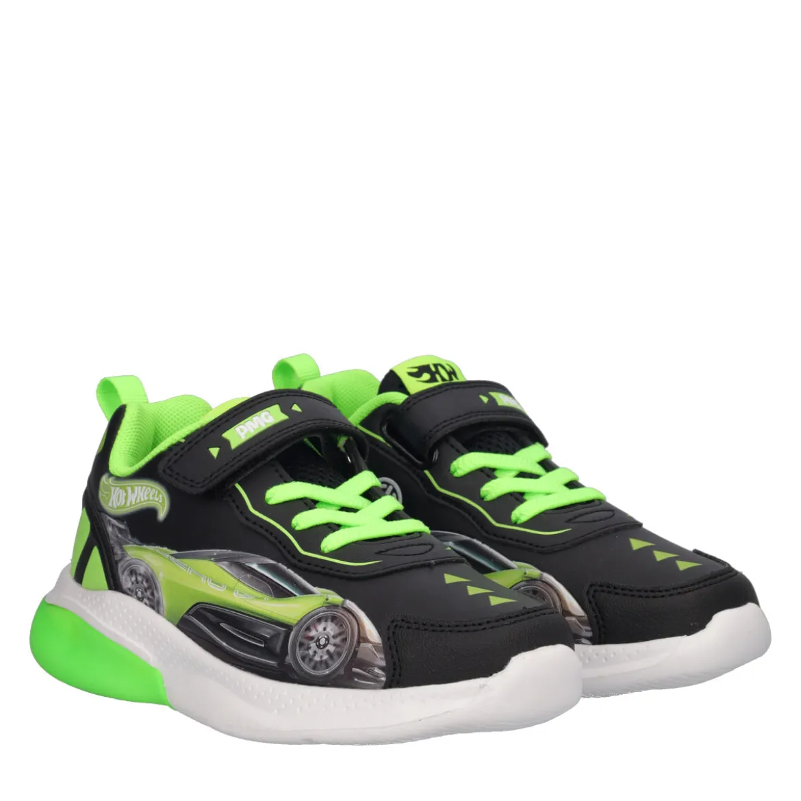 HOT WHEELS B&G LIGHTS Sneakers Bambino Nere e Verdi - con Luci