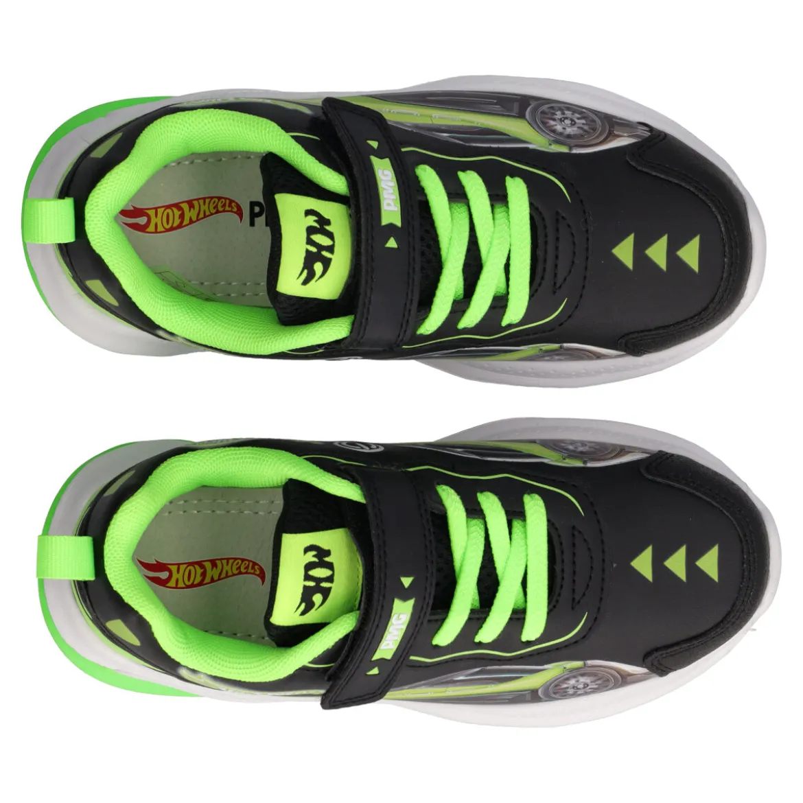 HOT WHEELS B&G LIGHTS Sneakers Bambino Nere e Verdi - con Luci