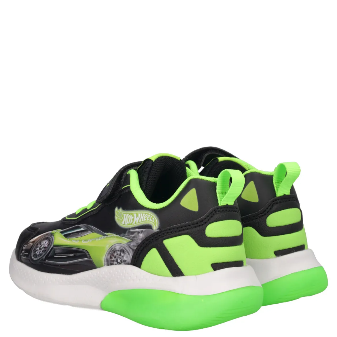 HOT WHEELS B&G LIGHTS Sneakers Bambino Nere e Verdi - con Luci