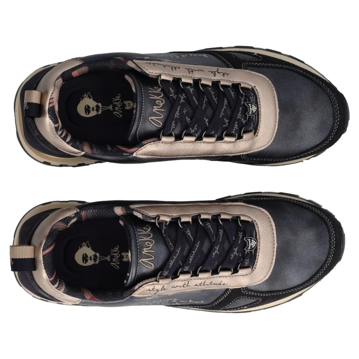 LISBOA Sneakers Donna Grigie Metallizzate