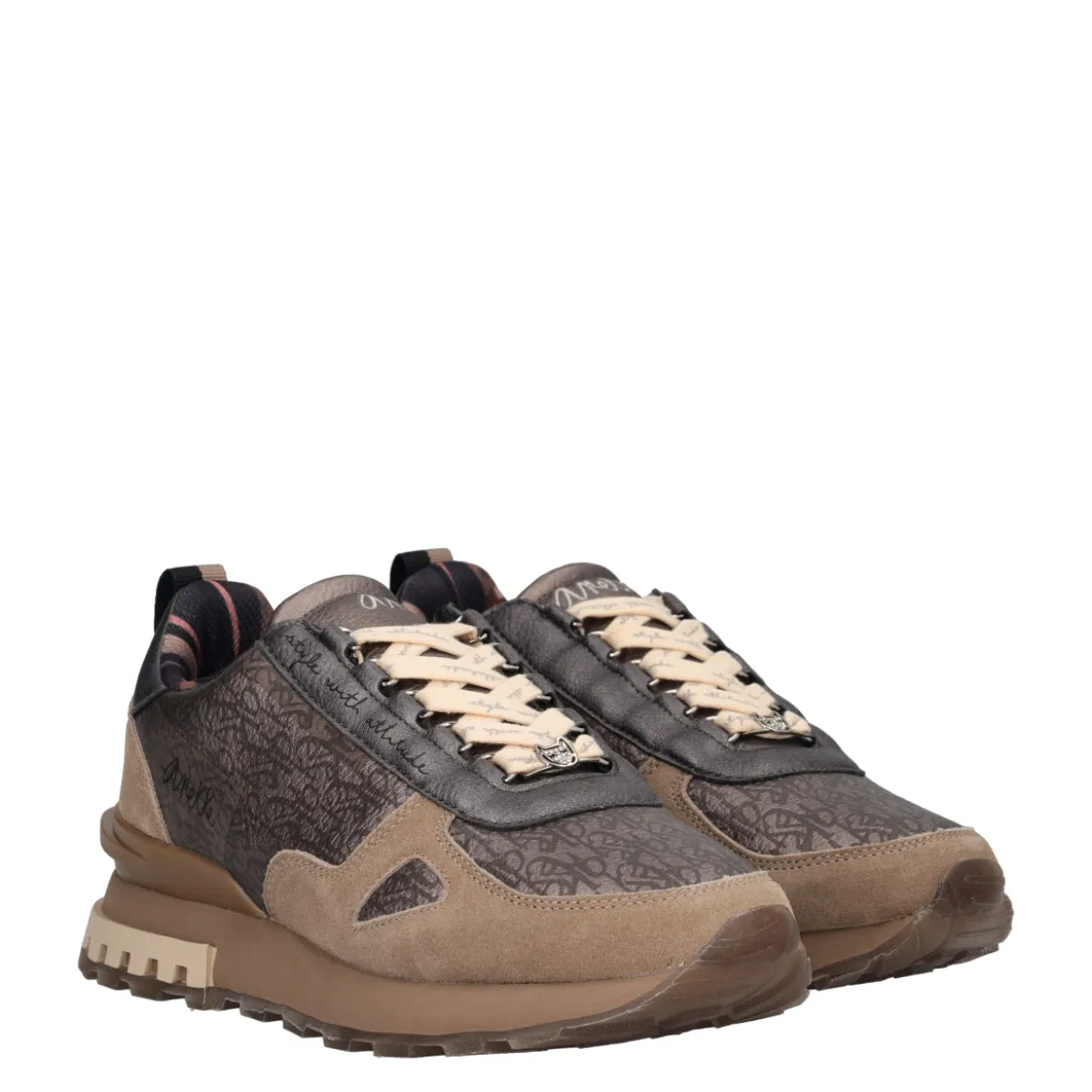 LISBOA Sneakers Donna Taupe Metallizzate