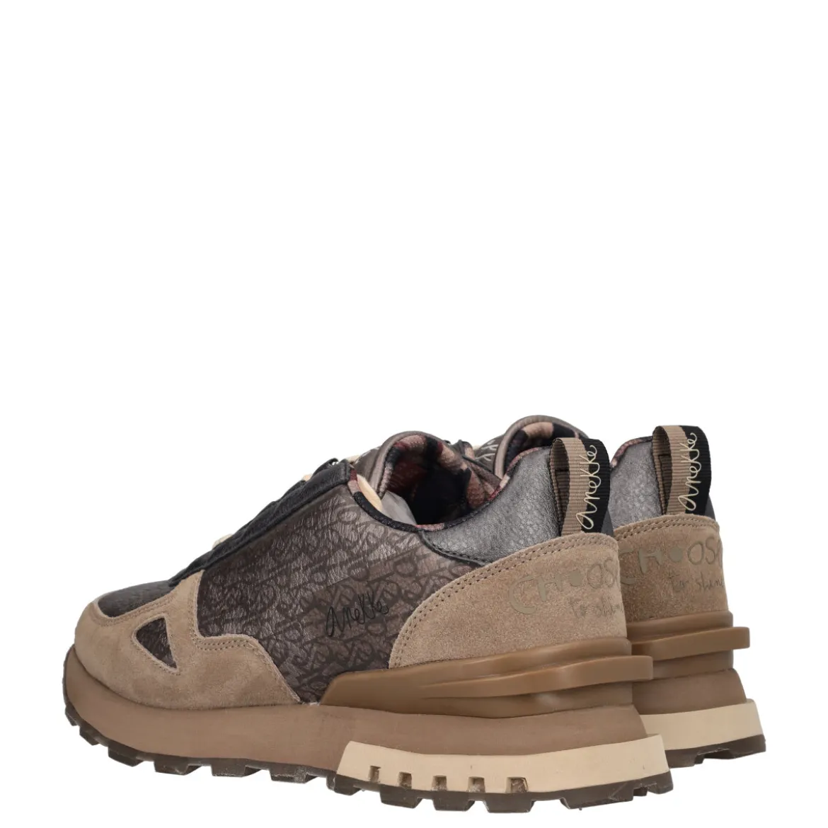 LISBOA Sneakers Donna Taupe Metallizzate