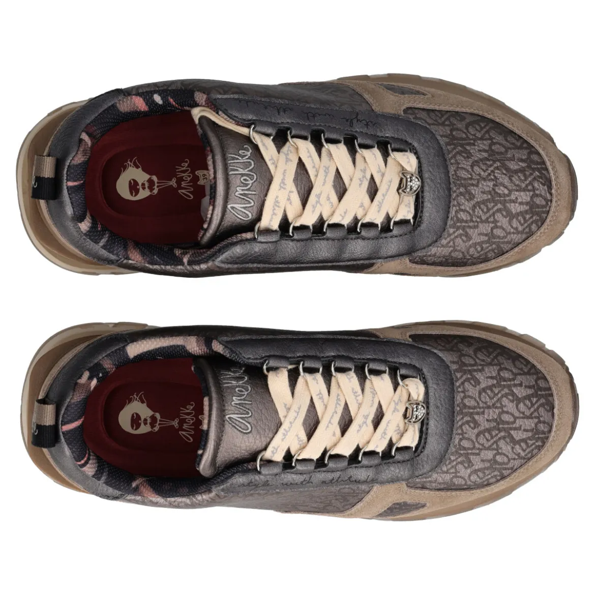 LISBOA Sneakers Donna Taupe Metallizzate