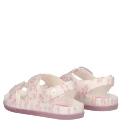 MAISON Ciabatte Bambina Bianche con Fiori Rosa