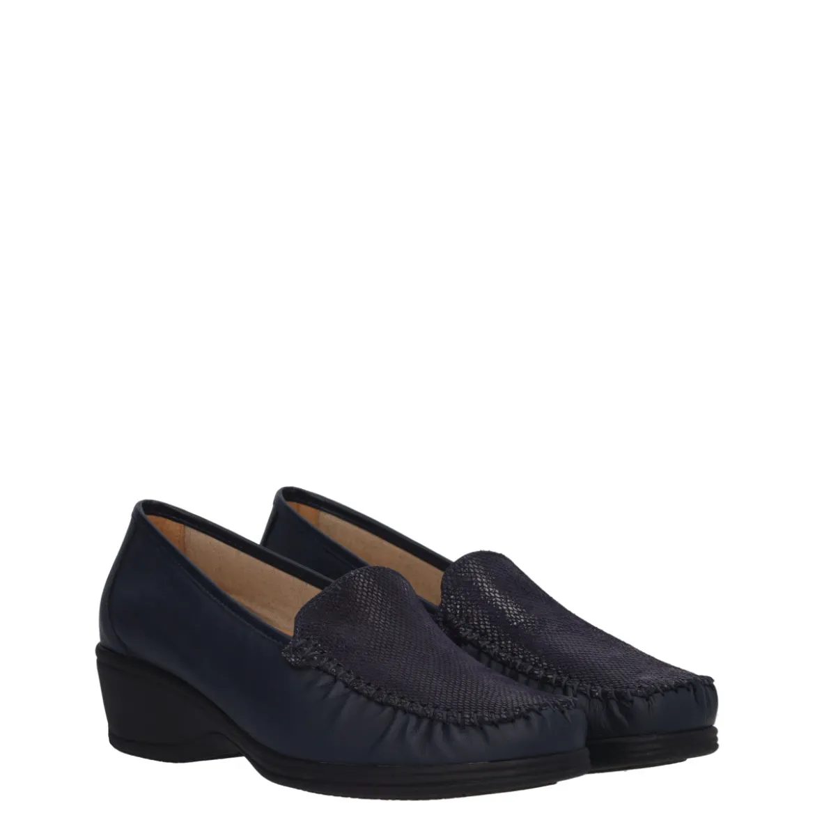 Mocassini Comfort Donna Blu in Pelle
