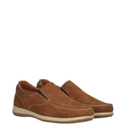 Mocassini Comfort Uomo In Pelle Tabacco