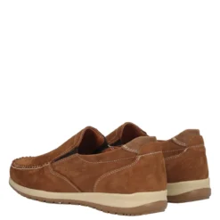 Mocassini Comfort Uomo In Pelle Tabacco