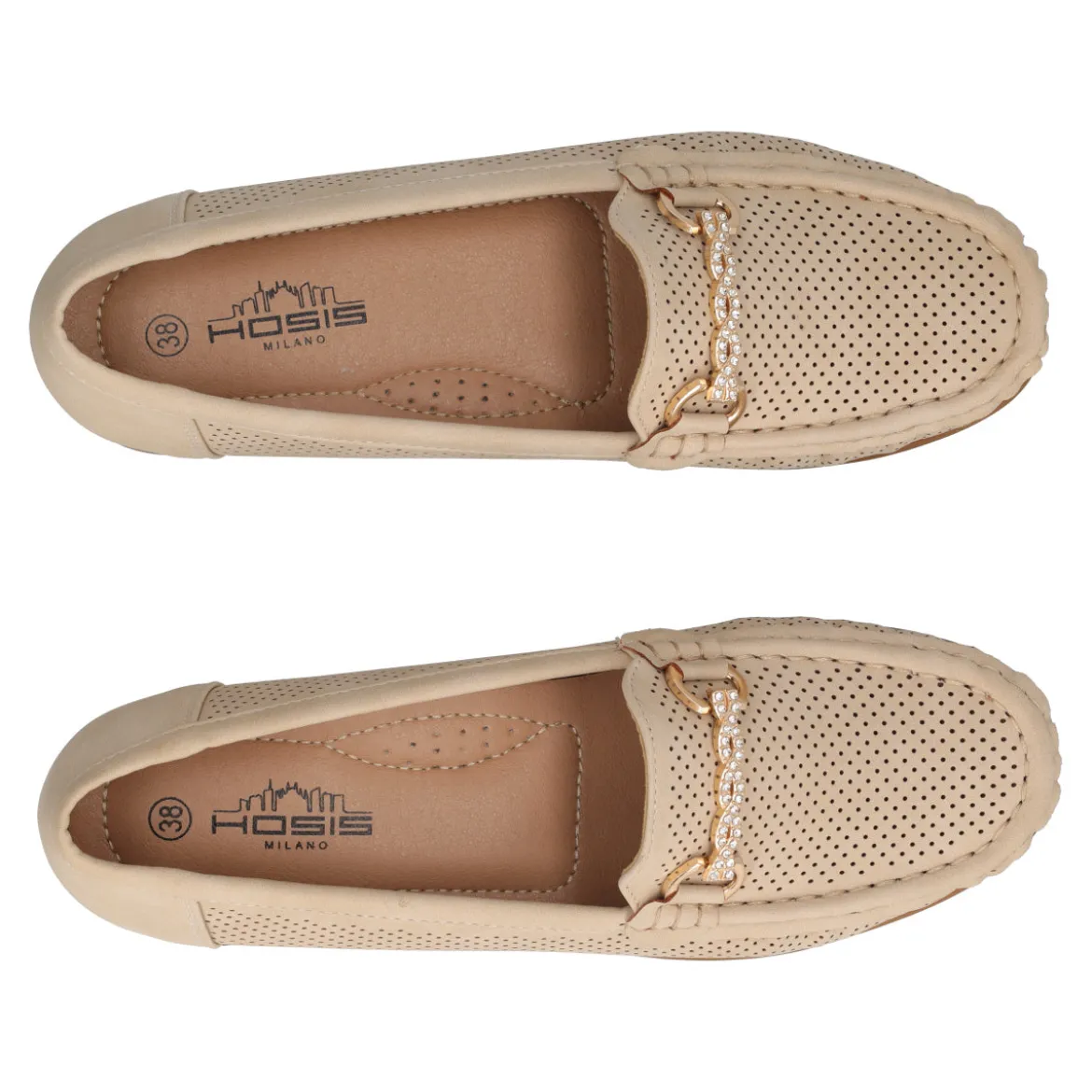 Mocassini Donna Beige