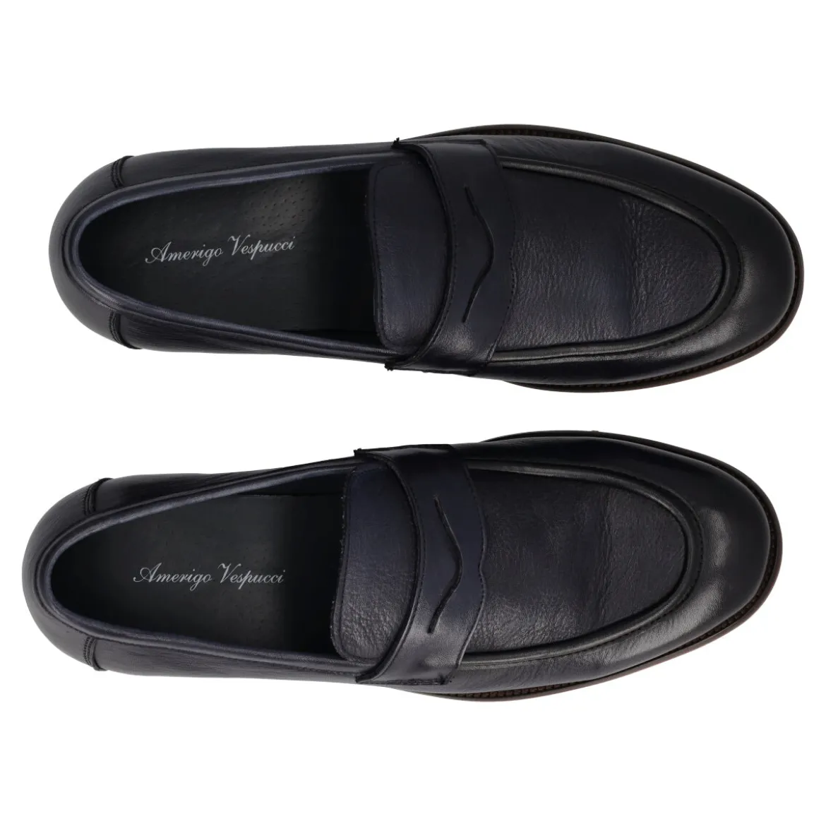 Mocassini Uomo Blu in Pelle