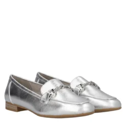 Mocassino argentato donna