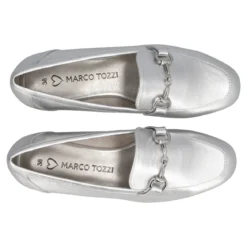 Mocassino argentato donna