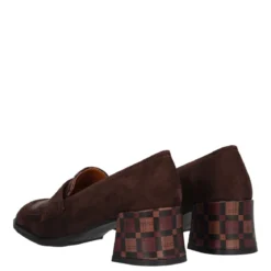 Mocassino con Tacco Donna Marroni