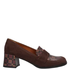 Mocassino con Tacco Donna Marroni