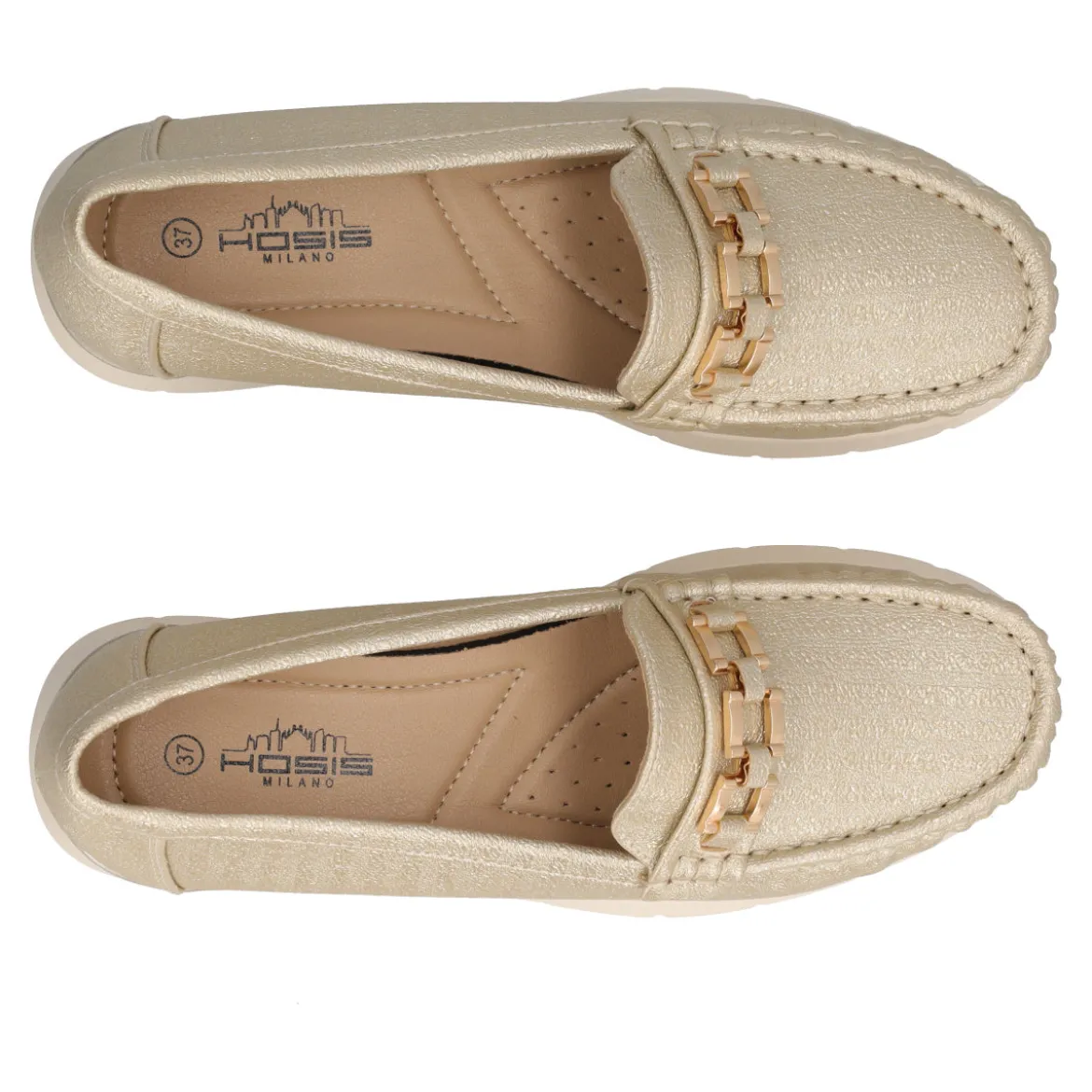 Mocassino Donna Oro