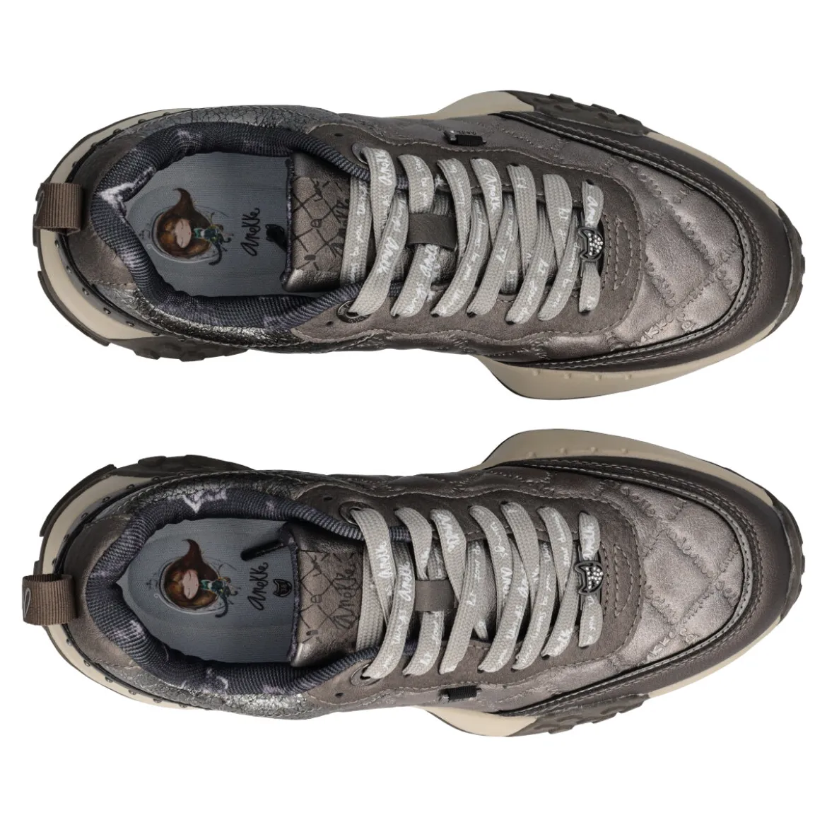 OPORTO Sneakers Donna Grigie Metallizzate