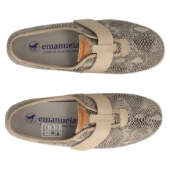 Pantofole Comfort Donna Beige Pitonate
