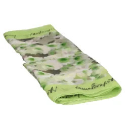 Pashmina Donna Verde e Panna Fiori Voille