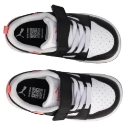 REBOUND V6 LO AC INF Sneakers Bambina Bianche, Nere e Rosa