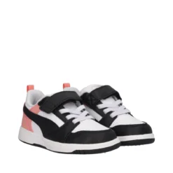 REBOUND V6 LO AC INF Sneakers Bambina Bianche, Nere e Rosa