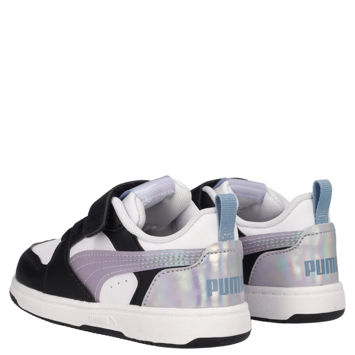 REBOUND V6 LO Sneakers Bambina Lilla Metallizzato, Nere e Bianche