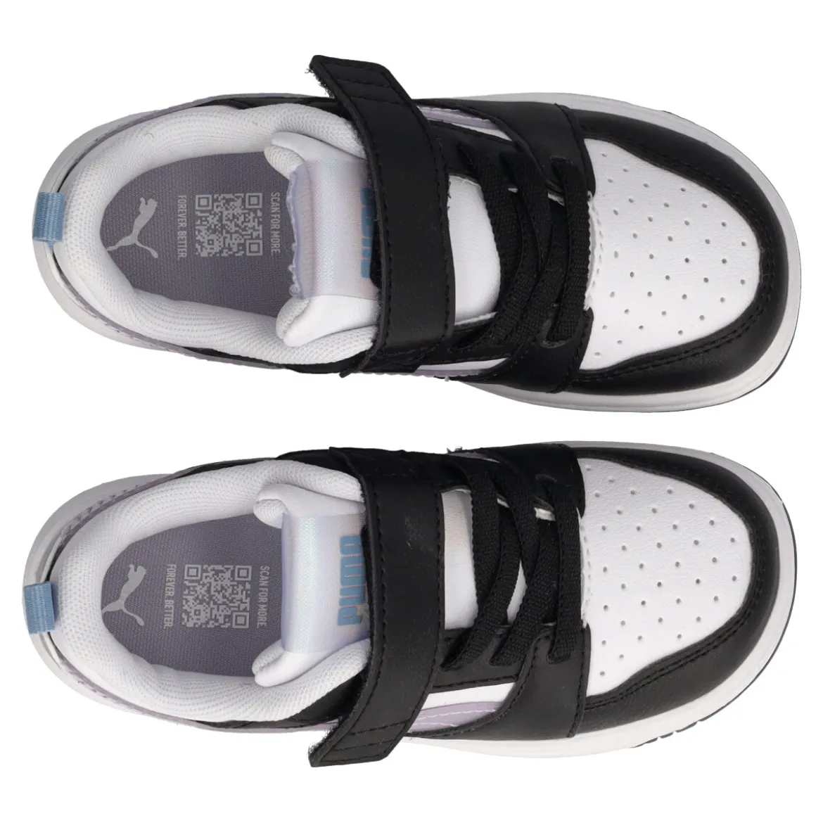 REBOUND V6 LO Sneakers Bambina Lilla Metallizzato, Nere e Bianche